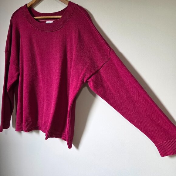 EUC J JILL PINK COTTON BLEND CREW NECK PULLOVER  SWEATER SZ LARGE - Picture 1 of 16